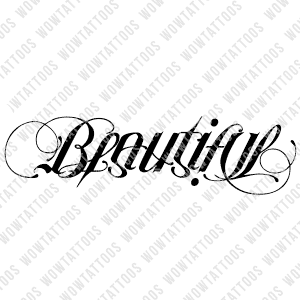 Beautiful disaster ambigram tattoo
